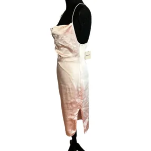 Superdown Pastel Pink Satin Slip Dress XS Party Ruched Cocktail Midi Revolve NEW thumbnail 5