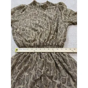 SHOW ME YOUR MUMU Russo Python Gold Shimmer Tiered Ruffle Mini Dress Sz S thumbnail 13