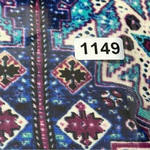 Pink Owl Apparel Women’s Size L Purple Blue Cream Medallion Print Shift Dress thumbnail 7