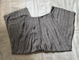 Valija wide-leg trousers, size 6, cream/black, viscose, geometric print. thumbnail 1