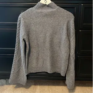Loft Cable Knit Mock Neck Sweater in Gray thumbnail 2