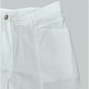 L.L. Bean Women's Mid-Rise‎ Wide-Leg Ankle White Utility Pants Casual Modern thumbnail 4