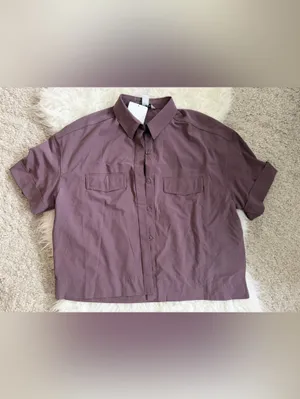NWT ATHLETA HIKE PACKABLE TOP maroon size small oversized fit thumbnail 5