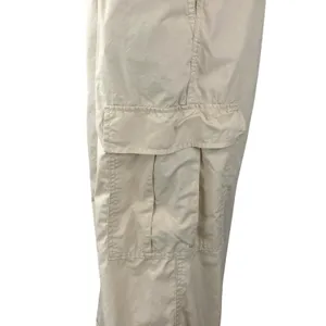 Uniqlo Women's Cream High Waisted Baggy Relaxed Utility Cargo Trousers Pants M thumbnail 3