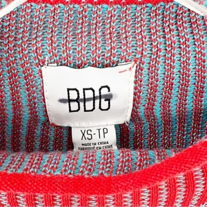 NEW Urban Outfitters‎ BDG Sky High Fair Isle Ribbed Sweater Women's XS Red thumbnail 6