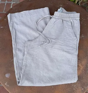 A New Day beige linen pants Size XS #linenpants #eurosummer #beach #boho thumbnail 1