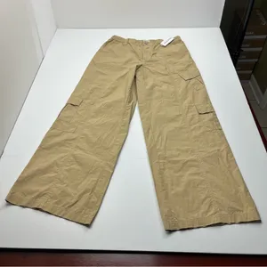 Pacsun‎ Low Rise Puddle Khaki Tan Womens Size Medium Pant Cargo Relaxed NEW thumbnail 2