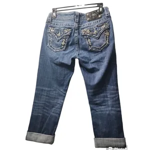 Miss Me Jeans Boyfriend Capri Womens 25 Studed Edgy‎ thumbnail 4