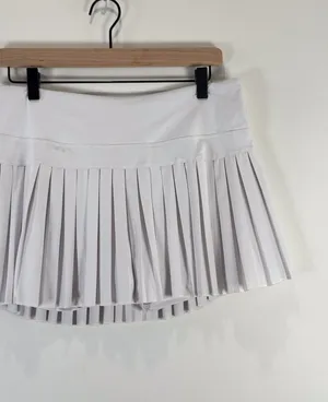 Gold Hinge Women Skort Off White Pleated Mini Tennis Skirt Lined High Waist XL thumbnail 6