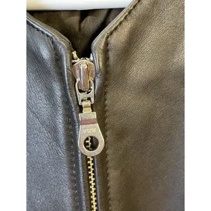 ISDA‎ & CO Chocolate Brown Genuine Leather Zip V-neck Vest Size Large Festival thumbnail 4