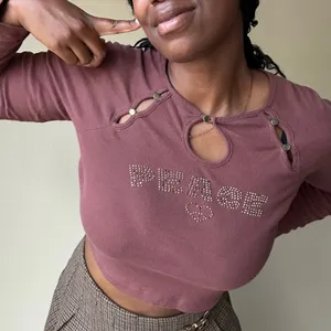 Urban Outfitters Y2K Style Peace Crop Top Size Large thumbnail 1
