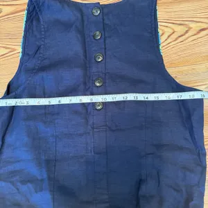 J.Crew NWT‎ Linen Shift Dress Sz LT Large Tall Embroidery Button Back Sleeveless thumbnail 12