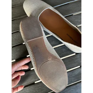 Lucky Brand Dymon Ballet‎ Flats Size 9.5M Beige Knit Metallic Slip On Shoes thumbnail 5