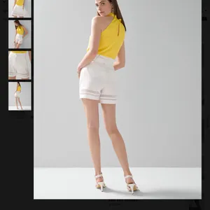WHBM White Linen Blend Paperbag Shorts Size 2 thumbnail 4
