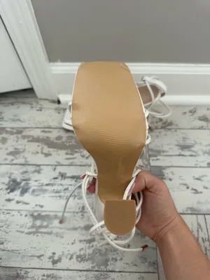shein white wrap heels thumbnail 4