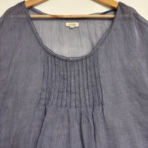 Aerie Sheer Short Sleeve Blouse Womens XL Beachy Nautical Flowy‎ Preppy Cottage thumbnail 3