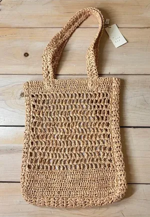 A New Day NWT Women's Large Woven Straw Tote Bag thumbnail 1