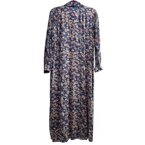 Haute Hippie‎ NWOT Long Sleeve Blue Floral Buttoned Midi Dress Size Small thumbnail 8