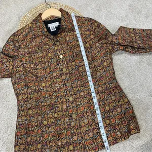 Coldwater Creek Tapestry Multicolor Brocade Jacquard Button Front Top Jacket M thumbnail 15