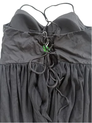 Size XL Halara V Neck Ruched Lace Up Contrast Mesh Midi Casual Dress thumbnail 6