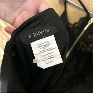NWT B Darlin Juniors Black Lace Open Back Fit & Flare Dress Size 9/10 thumbnail 5
