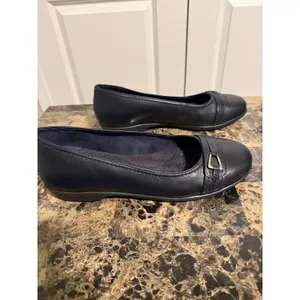 Walking Cradles Navy Blue Leather Buckle Detail Ballet‎ Flats 9.5W thumbnail 5