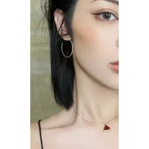 Beautiful Twist‎ 14k Gold Plated Sterling Silver Hoop Earrings, 4.2cm thumbnail 3
