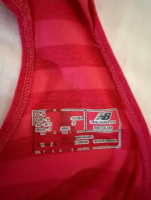 New Balance Women's Red Striped Racerback Tank Top thumbnail 3