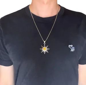 Sun Pendant Necklace for Men Women Streetwear Hip Hop Unisex Necklace thumbnail 5