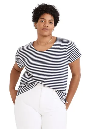 Madewell XL Top Organic Cotton Lyndale Oversized Tee Classic‎ Indigo Blue 1298 thumbnail 1