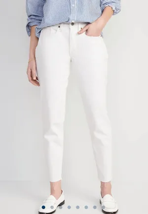 High Waisted OG Straight White Jeans thumbnail 2
