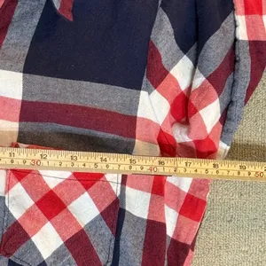 Aerie‎ Blue Red Plaid Long Sleeve Button Down Romper Small Americana Preppy thumbnail 7