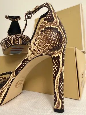 Michael Kors Python Print Ankle Strap Heels  thumbnail 4