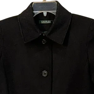Lauren Ralph‎ Lauren Black Pea Coat Blazer Wool Blend Winter 4P thumbnail 2