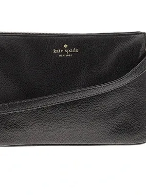Kate Spade Black Pebbled Leather Crossbody with Gold Hardware thumbnail 11