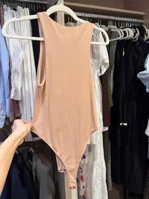 Zara Sleeveless High-Neck Bodysuit in Blush Peach thumbnail 2