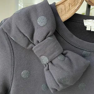 Kate Spade Steal The Spotlight Black Glitter Dot Bow Sweatshirt $178 S thumbnail 4