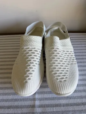 Women's White Open Heel Strap Mesh Shoe Size 39 aka 8 #260858 thumbnail 4