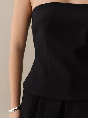 NWT few moda Raven Top size 0 strapless black boning corset blouse CAARA thumbnail 3