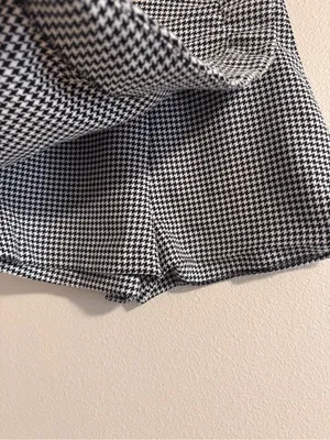 Mustard Seed Black & White Houndstooth Mini Skirt thumbnail 2