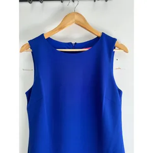 Betsey Johnson Royal Blue Ruffle Hem Sleeveless Shift Mini Dress Size 4 thumbnail 4