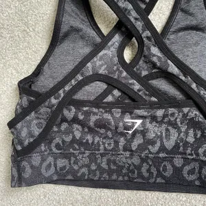 Gymshark Sports Bra Athletic Supportive Black Cheetah Print Cross Back Women's M thumbnail 7