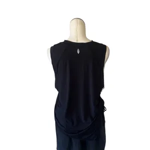 NWOT Free People Movement Black Tank Top Side Ruched Detail Medium Relax Fit thumbnail 4
