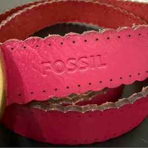 FOSSIL BT4028690 Pink Scalloped Edge Leather Belt Size S Waist 29.5”-33.5” thumbnail 4