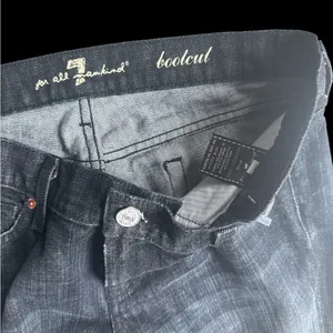 Vintage BLACK 7 for all mankind boot cut low rise denim jeans 30 x 32 Jeans thumbnail 4