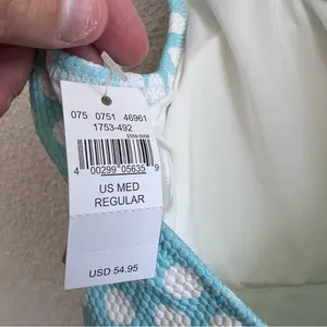 Aerie NWT Women’s Blue Cheeky Polka Dots One‎ Piece Bathing Suit Size Medium thumbnail 6