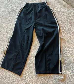 Adorable Black Track Pants with White Side Ties thumbnail 7