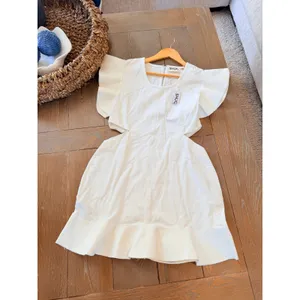 NWT SHUG White August Ruffled‎ Mini Dress Womens White Large thumbnail 5