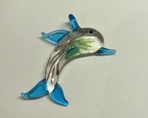 Handmade Dolphin Costume Pendant / Charm Blown Art Glass thumbnail 2