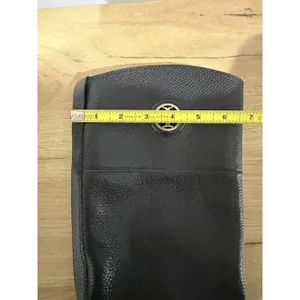 Tory Burch Black Riding Boots Pebbled Leather Sz 7 Gold‎ Detail thumbnail 14